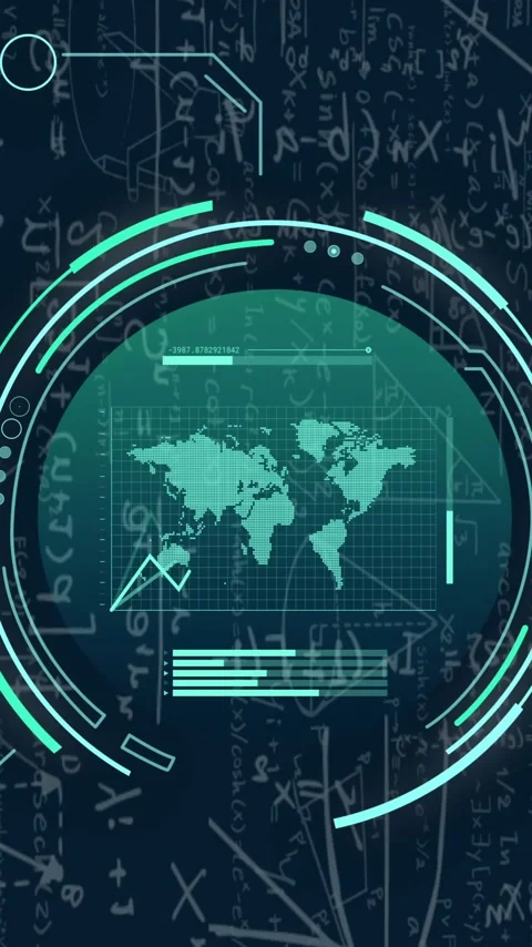 Animation of data processing over mathematical equations on black background Stock Footage 343827749