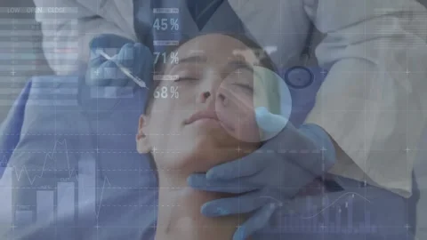Animation of data processing over moving clock Stock Footage 205453814