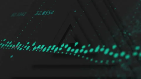 Animation of data processing over multiple triangles Stock Footage 260968319