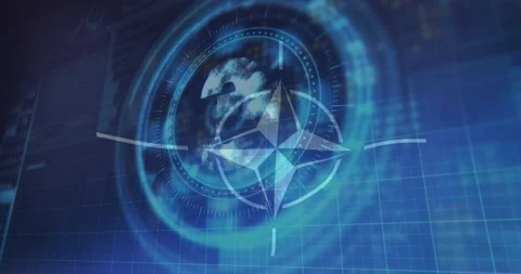 Animation of data processing over nato flag Stock Footage 178144737