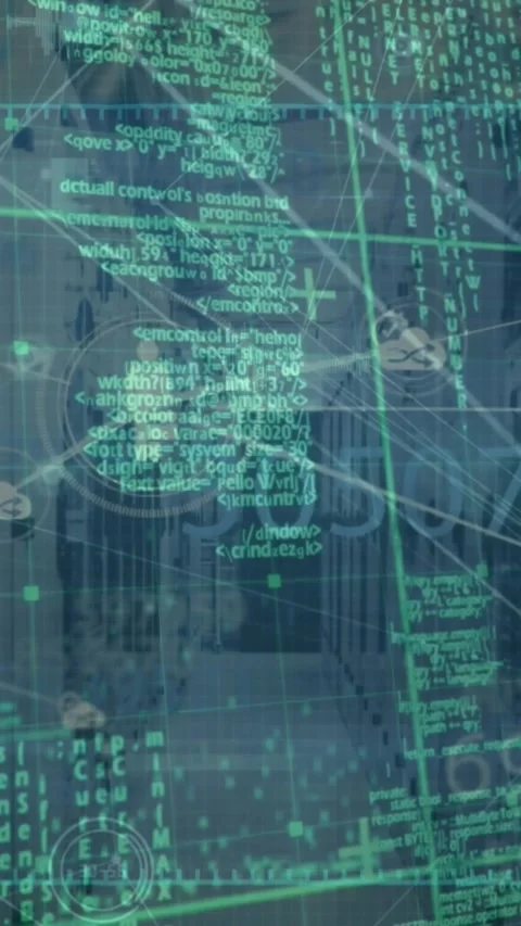 Animation of data processing over network of connections Stock Footage 341921160