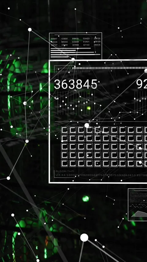 Animation of data processing over networks of connections Stock Footage 344402607