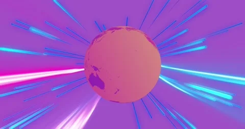 Animation of data processing over orange globe Stock Footage 243300209