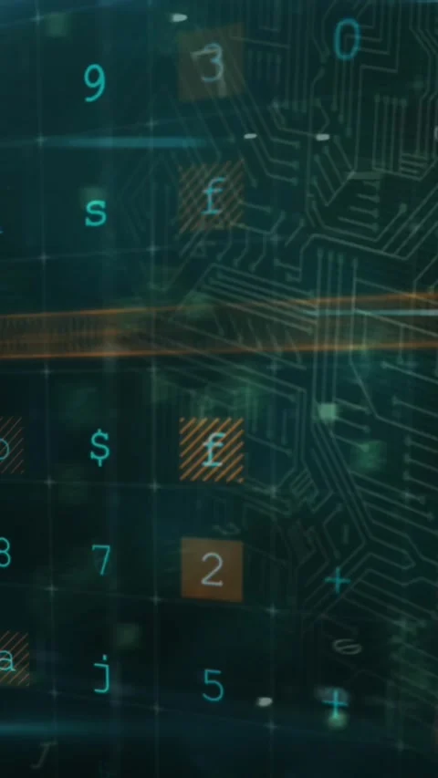 Animation of data processing over padlock Video stock 322034454