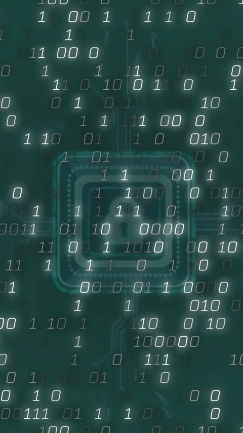 Animation of data processing over padlock icon on green background Stock Footage 343504573