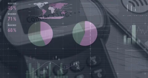 Animation of data processing over payment terminal Stock Footage 201224886