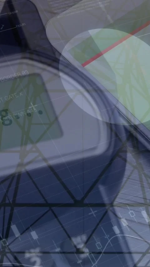 Animation of data processing over payment terminal and smartphone Stock Footage 322210165
