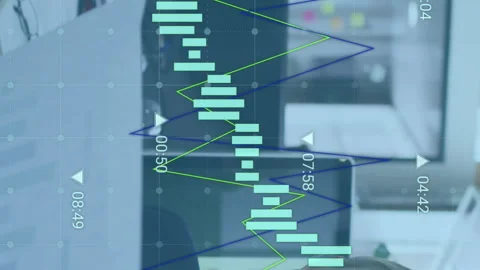 Animation of data processing over portrait of caucasian woman holding a document 库存影片 312773532