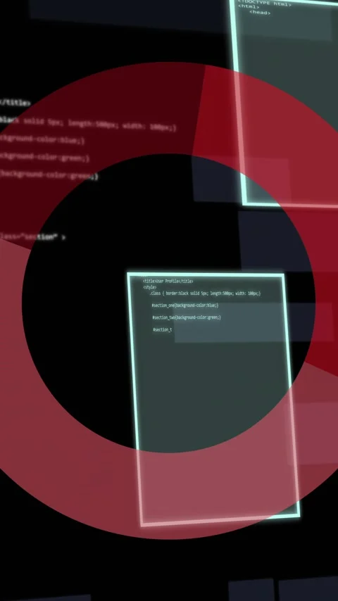 Animation of data processing over red circle on balck background Stock Footage 342997173