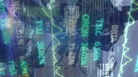 Animation of data processing over rubbish dump Video stock 312287546