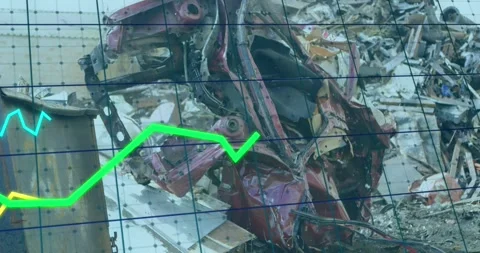 Animation of data processing over rubbish dump Video stock 327711334