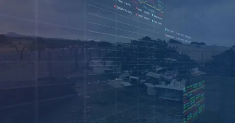 Animation of data processing over rubbish dump Video stock 327848538