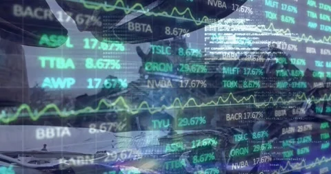 Animation of data processing over rubbish dump Video stock 328363017