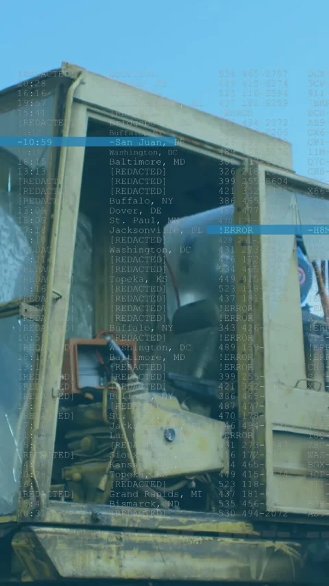 Animation of data processing over rubbish dump Stock-Footage 343721175