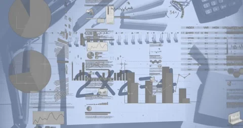 Animation of data processing over school equipment Stock Footage 326190429