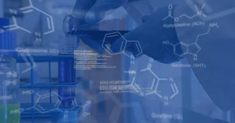 Animation of data processing over scientist with test tube in lab Stock Footage 326750002
