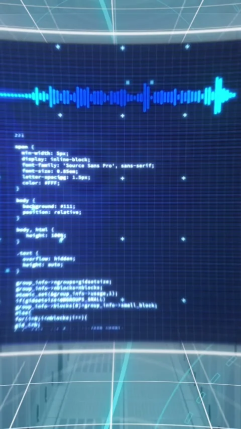 Animation of data processing over screen and computer servers Stock Footage 342811753