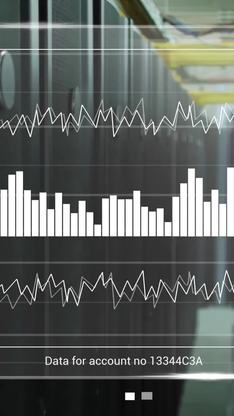 Animation of data processing over server room 库存影片 320160728