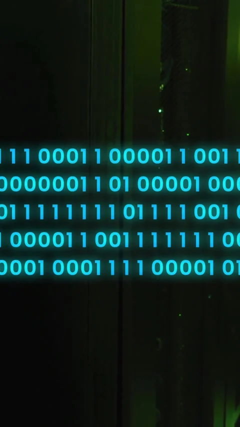 Animation of data processing over server room Stock Footage 342812655