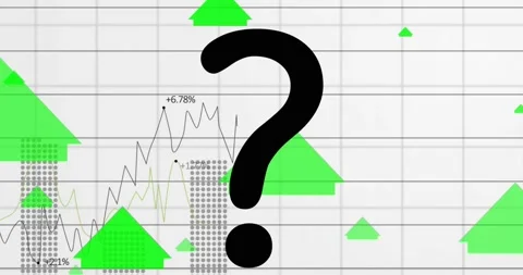 Animation of data processing over shapes and question mark Stock Footage 329854095