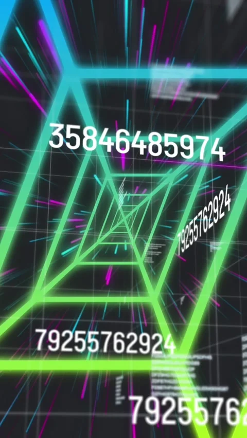 Animation of data processing over shapes on black background 動画素材 341953169