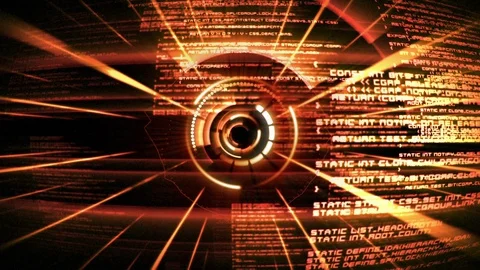 Animation of data processing over shiny and orange circles spinning Stock Footage 130136996