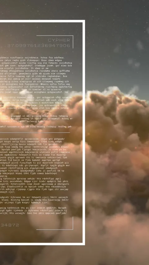 Animation of data processing over sky with clouds Stock Footage 343739008