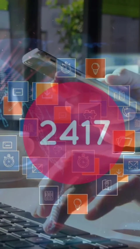 Animation of data processing over smartphone Stock Footage 344774502
