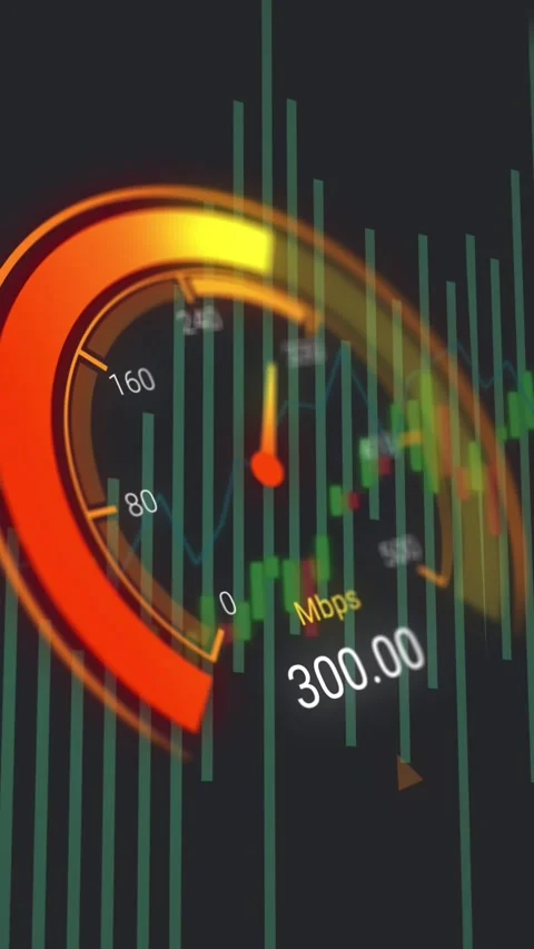 Animation of data processing over speedometer Vídeos de archivo 341953264