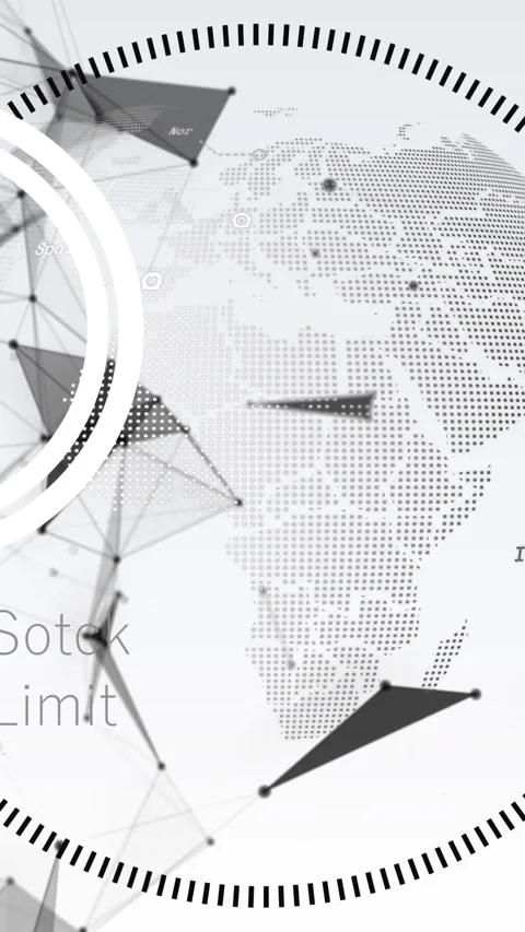 Animation of data processing over spinning globe and plexus networks against Stock Footage 321580975