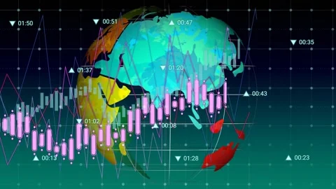 Animation of data processing over spinning globe against green gradient Video stock 325703552