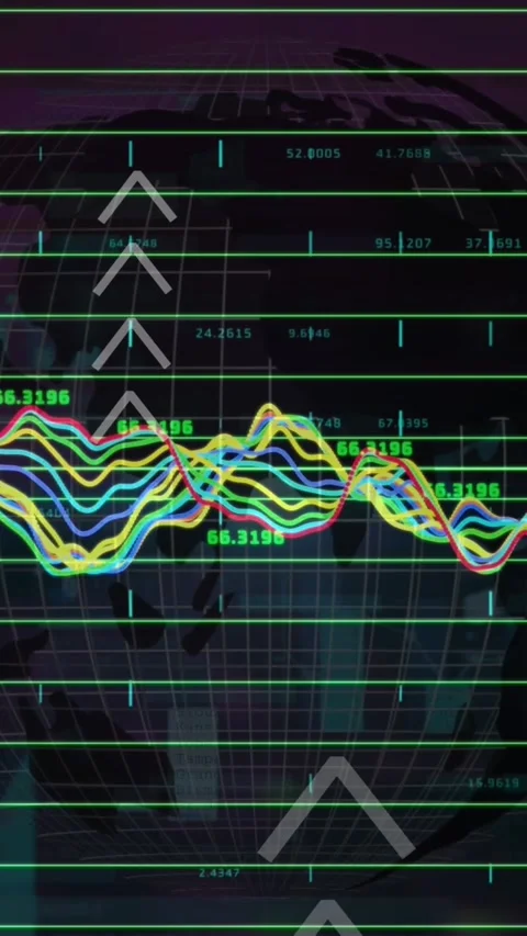 Animation of data processing over spinning globe against black background Stock Footage 344774913