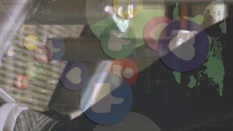 Animation of data processing over sportswoman exercising Stock Footage 312872482