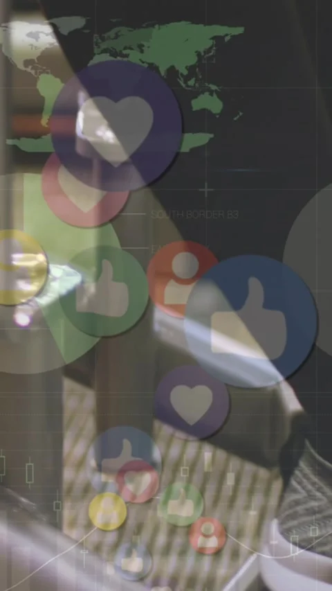 Animation of data processing over sportswoman exercising Stock Footage 322954569