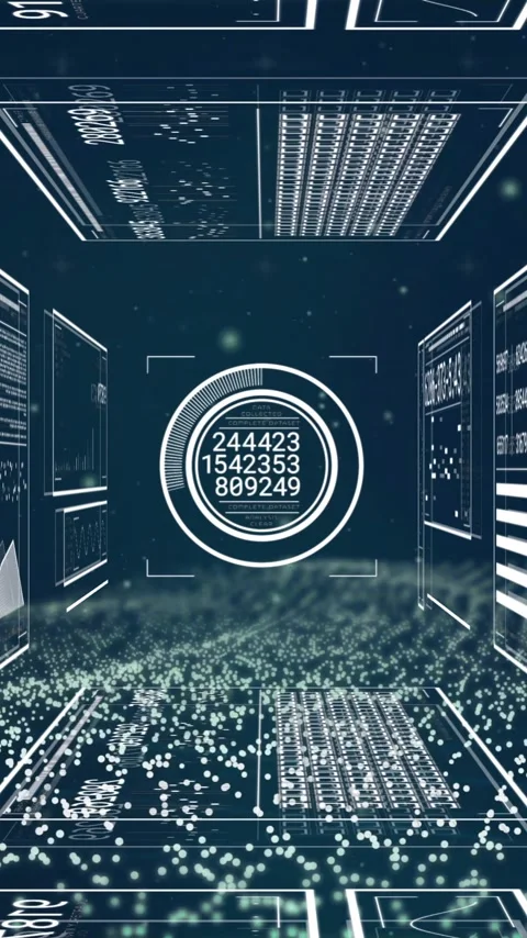 Animation of data processing over spots on black background Stock Footage 344614586