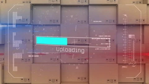 Animation of data processing over stack of cardboard boxes Stock Footage 159967411