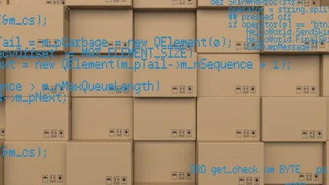 Animation of data processing over stack of cardboard boxes Stock Footage 159976006