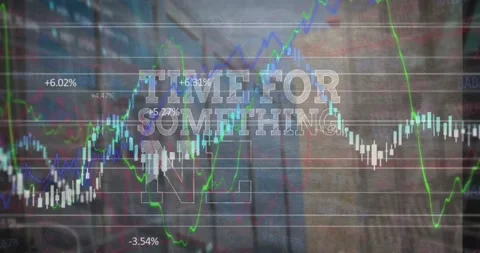 Animation of data processing over time for something new text and cityscape Stock Footage 227417971