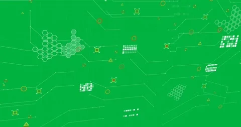 Animation of data processing over transparent background Video stock 318379608