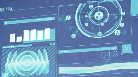 Animation of data processing over tree Stock Footage 327529354