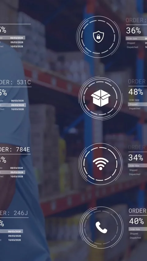 Animation of data processing over two caucasian male volunteers opening donation Stock Footage 344783828