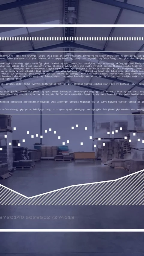Animation of data processing over warehouse Stock Footage 341659845