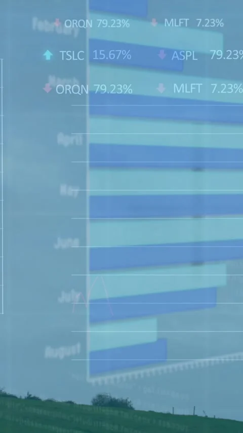Animation of data processing over wind turbine Stock Footage 344802965