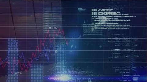 Animation of data processing over window Stock Footage 330287485