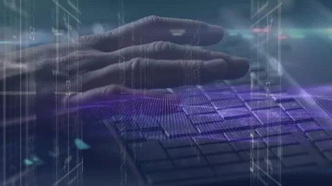 Animation of data processing over woman wearing face mask Stock Footage 326426043