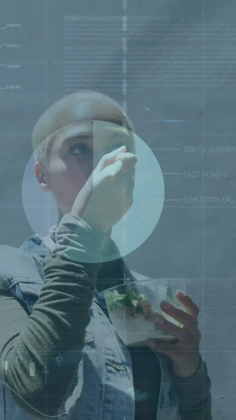Animation of data processing over woman using smartphone Stock Footage 344783874