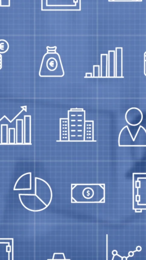 Animation of data processing over work station in office Stock Footage 341956599
