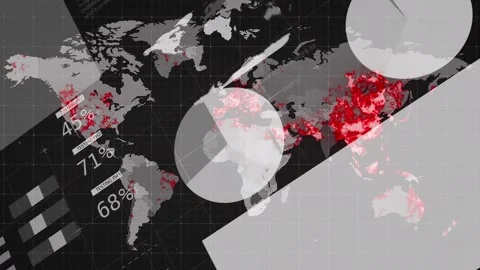 Animation of data processing over world ... | Stock Video | Pond5