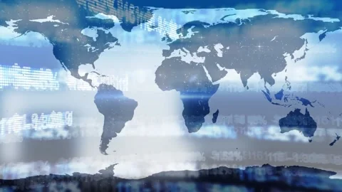 Animation of data processing over world ... | Stock Video | Pond5