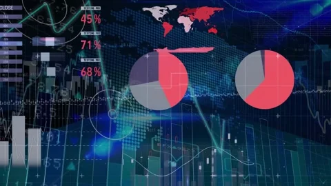 Animation of data processing over world ... | Stock Video | Pond5